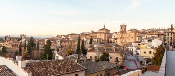 View Of The Medieval City Of Toledo From Castilla La Mancha, Spain