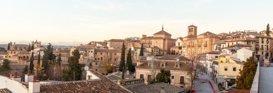 View Of The Medieval City Of Toledo From Castilla La Mancha, Spain